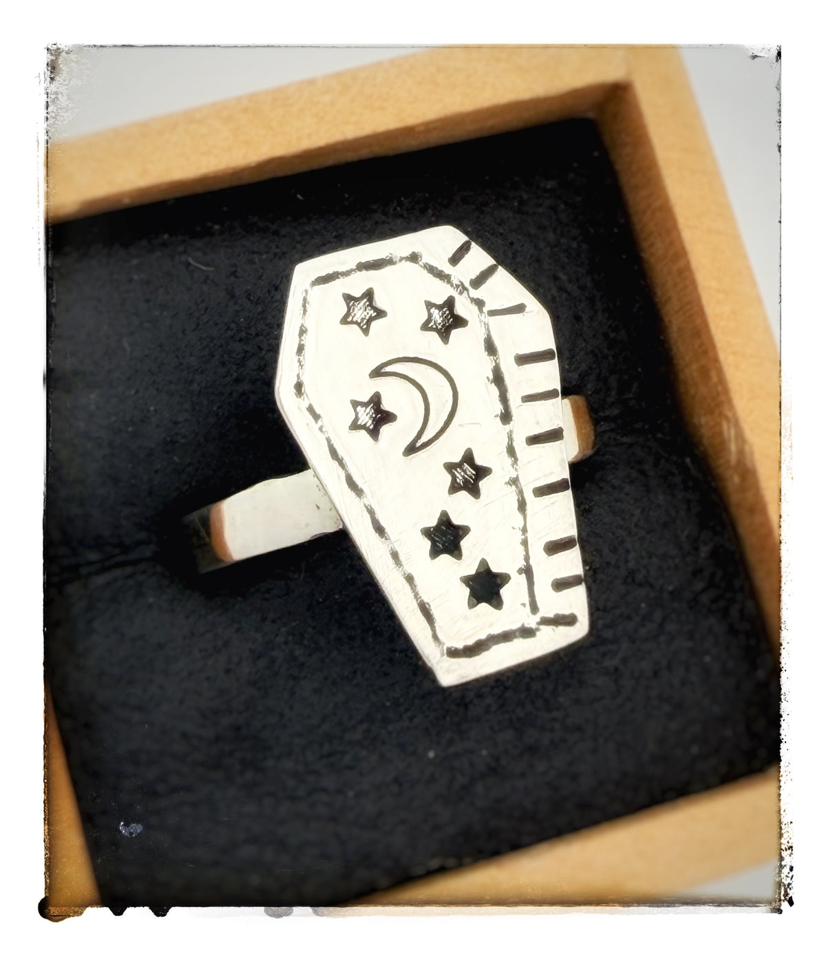 Sterling Silver Coffin Ring