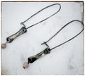 Rhodochrosite Bead Bar Dangle Earrings