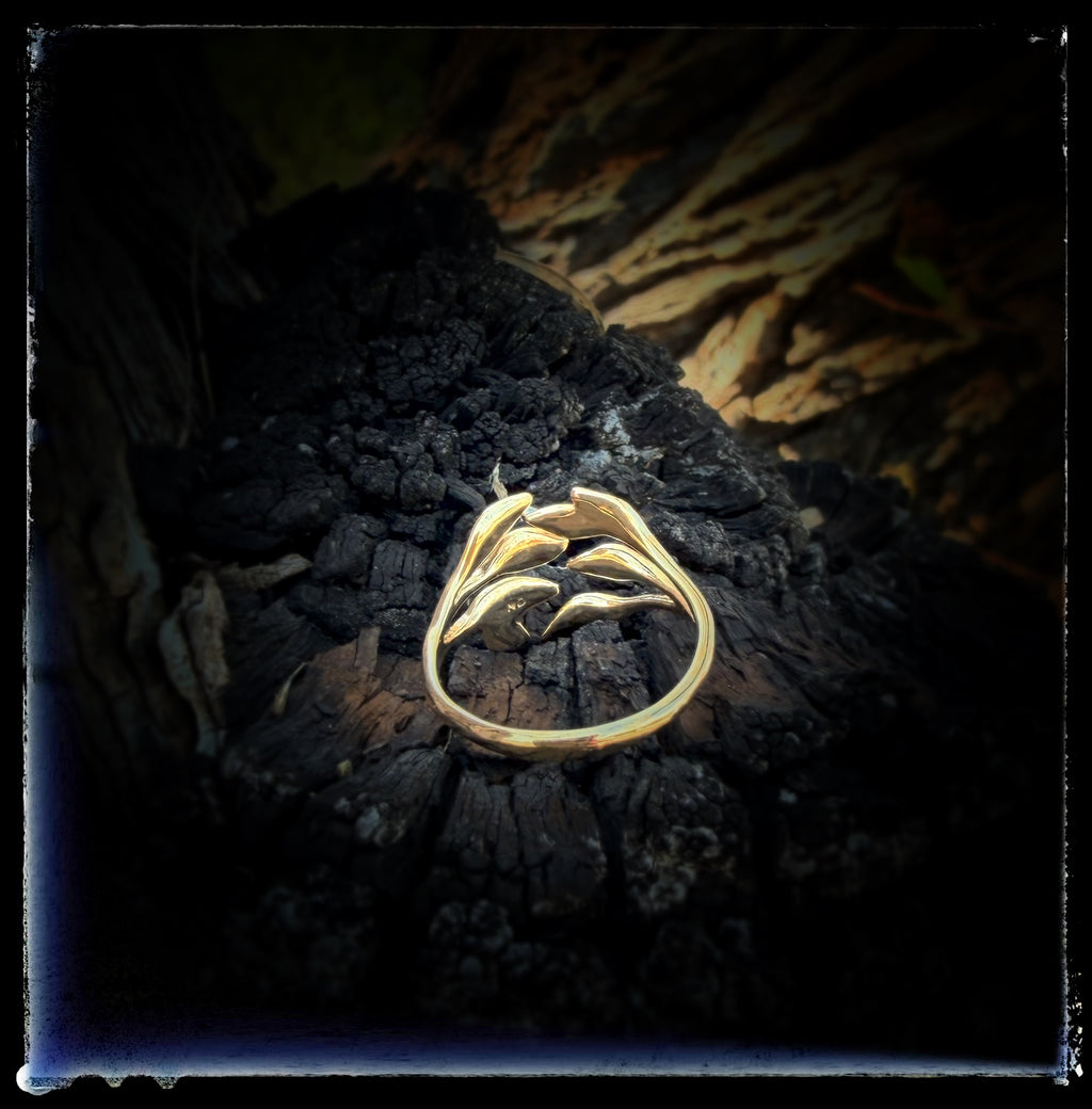 Bronze Fall Leaf Cluster Ring