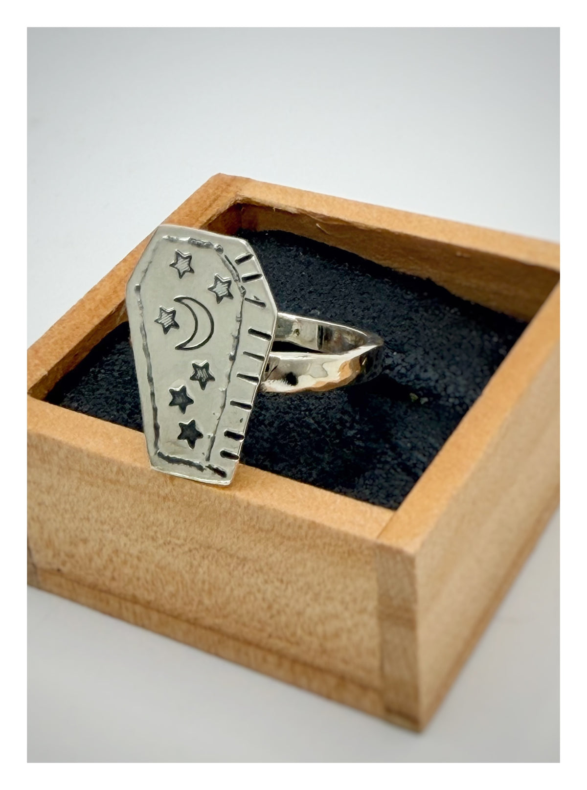 Sterling Silver Coffin Ring