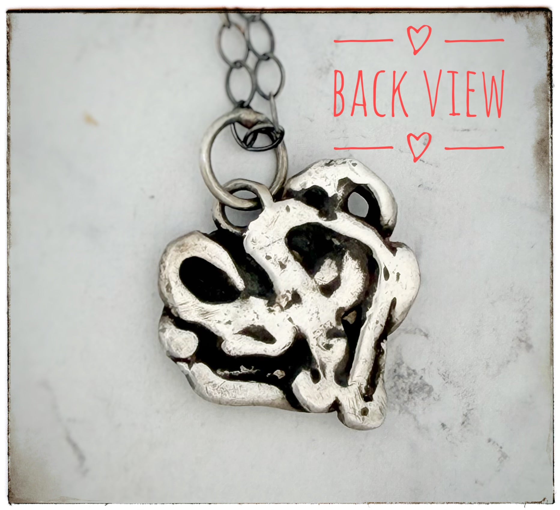 Silver Heart Sculptural Necklace