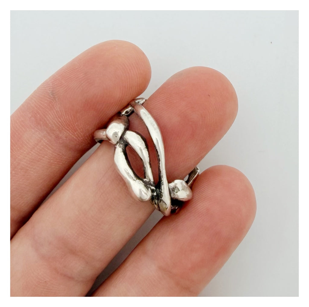 Sculptural Wide Sterling Silver Gloop Ring(Size 6)