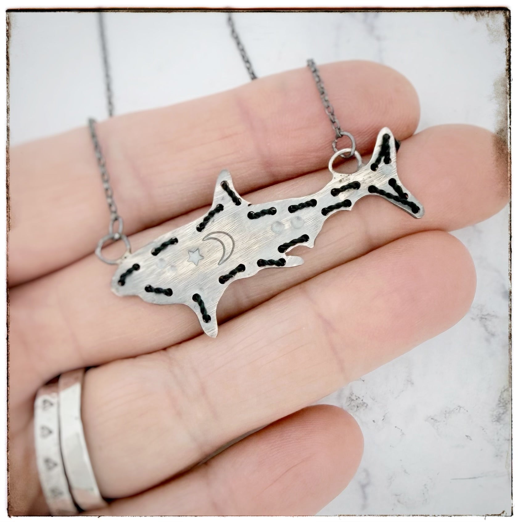 Stitched Shark Necklace