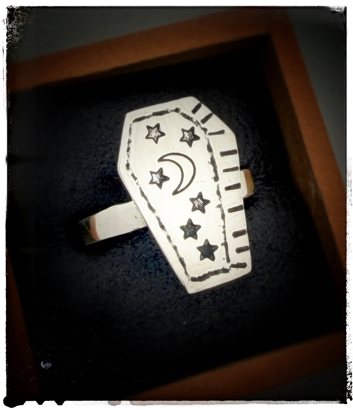 Sterling Silver Coffin Ring