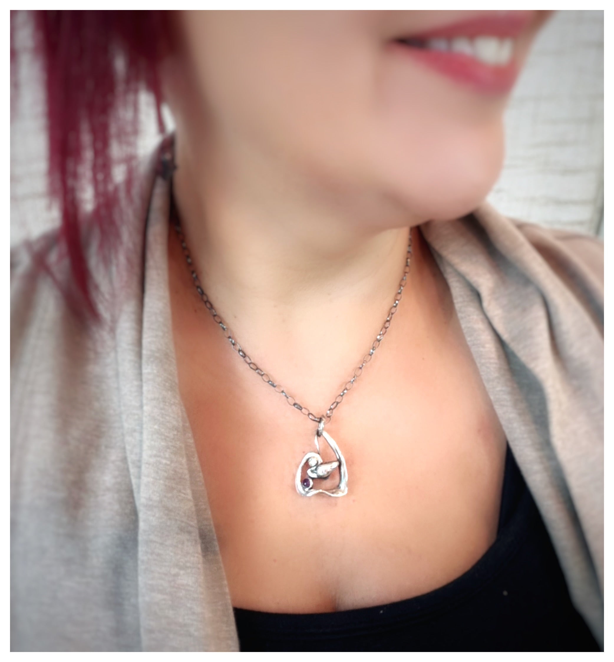 Sculptural Sterling Silver Triangle Pendant
