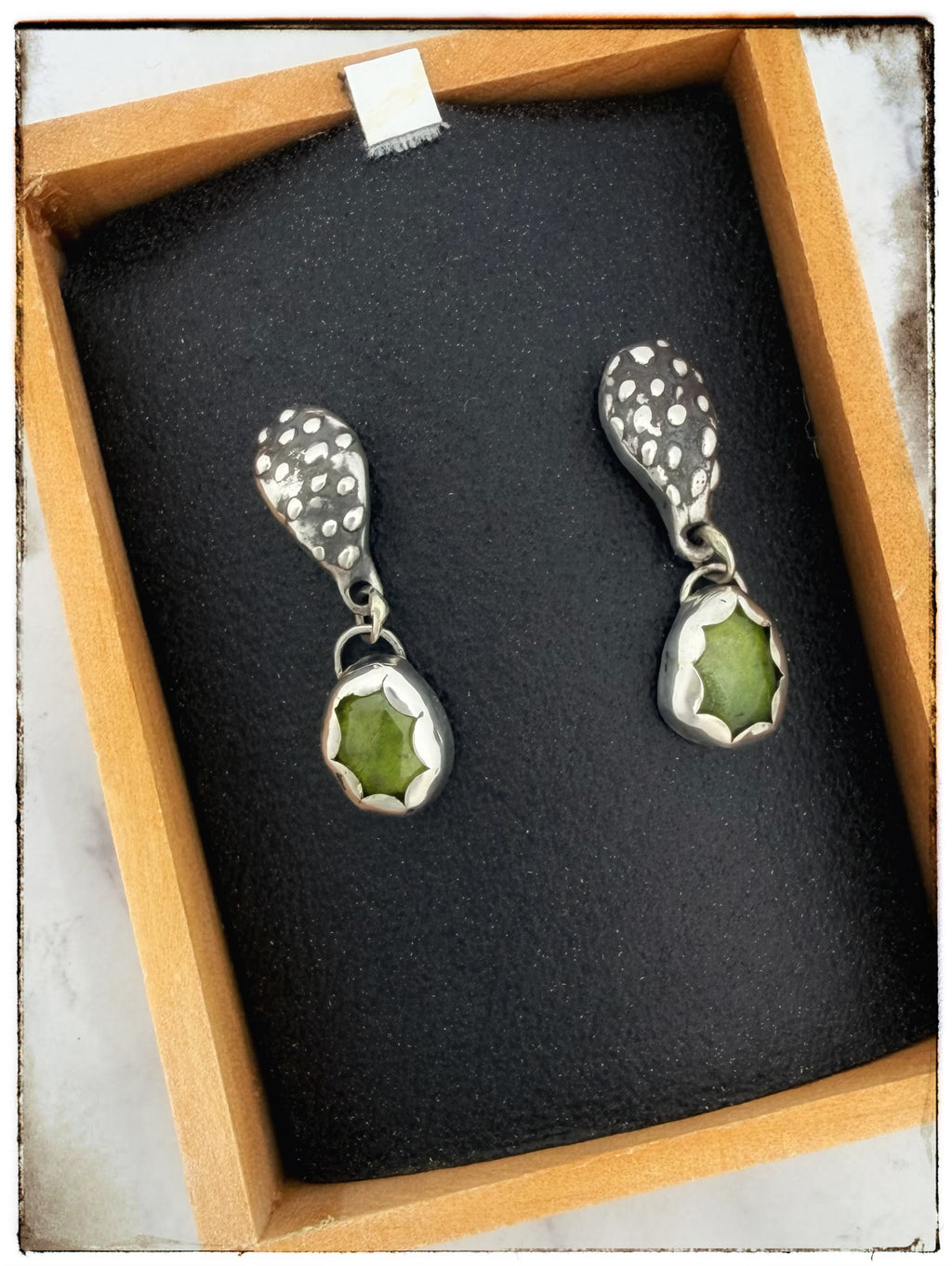Prickly Pear Rose-Cut Vesuvianite Earrings