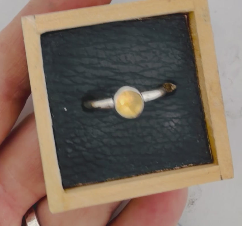 Dainty Rose-Cut Citrine Ring