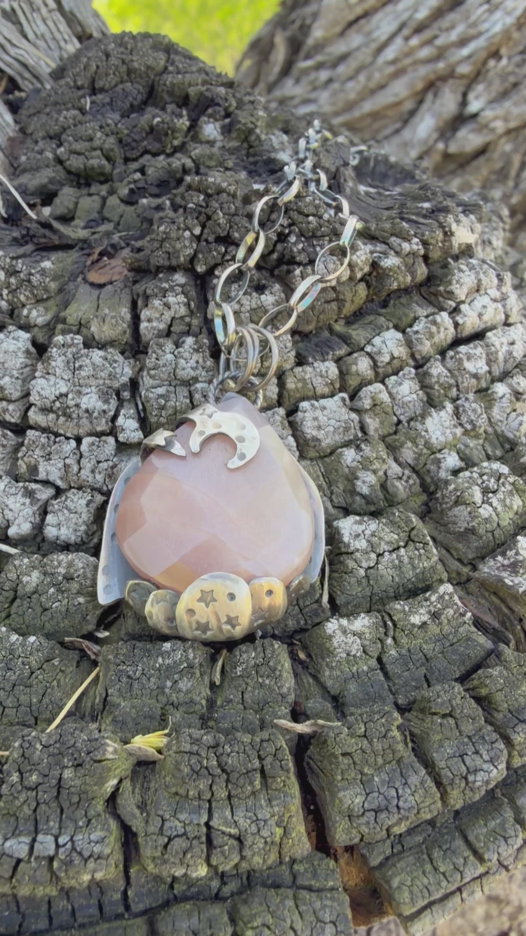 Moonstone Teardrop Asymmetrical Pendant
