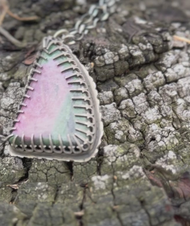 Ruby Zoisite Moth Necklace