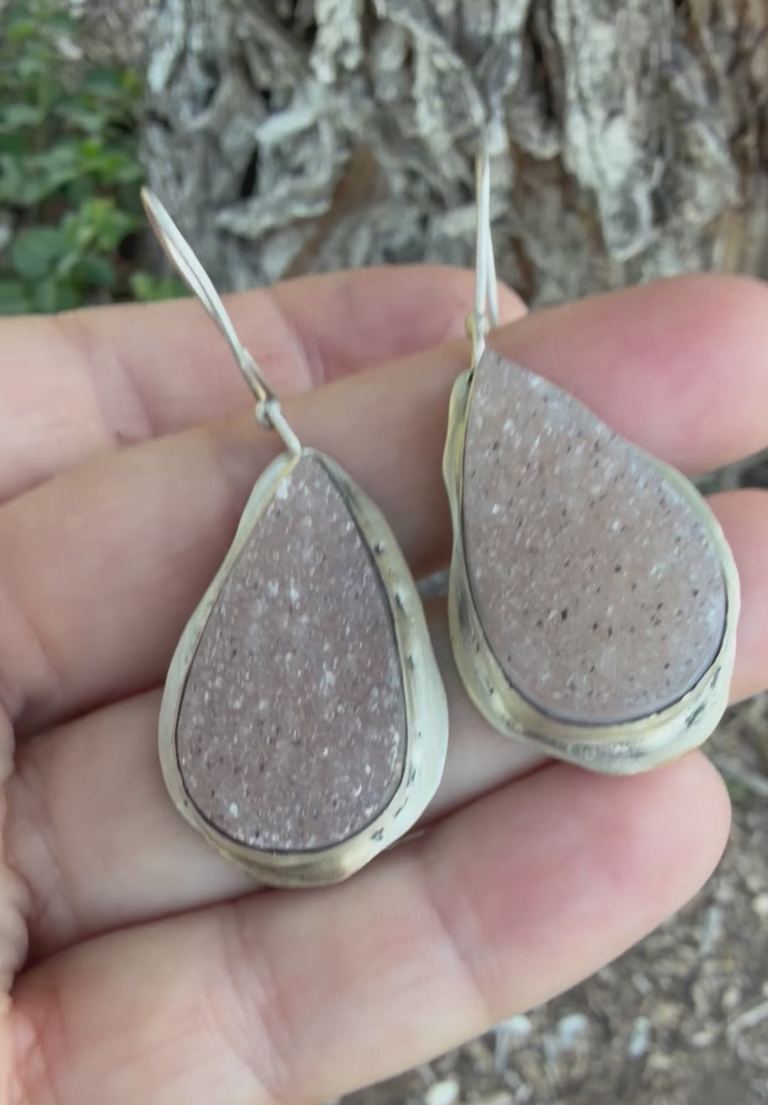 Druzy Quartz Dangle Earrings