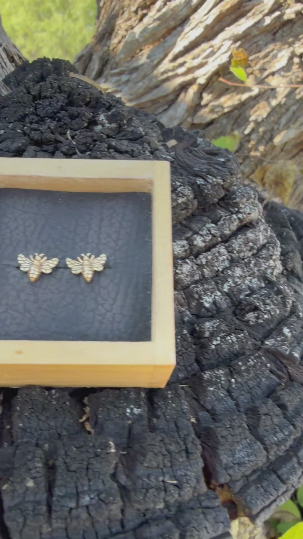 Bronze Dainty Bee Stud Earrings