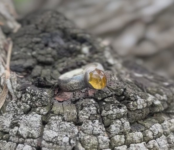 Rose Cut Citrine Ring