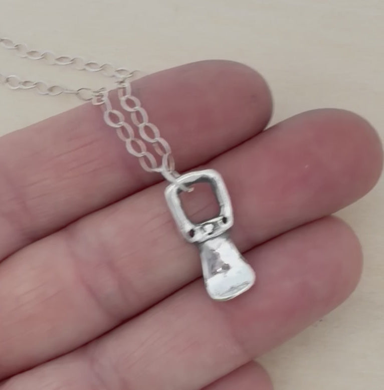 Tiny Soda Can Tab Sterling Silver Necklace