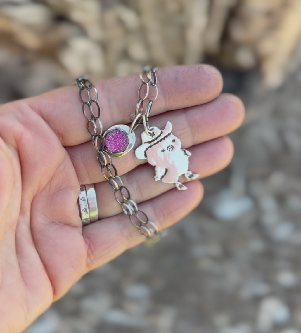 Cowboy Chick Charm Necklace
