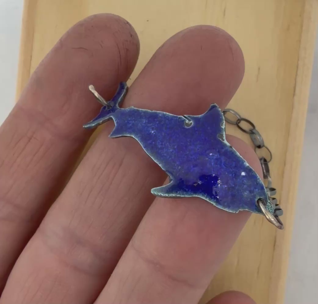 Blue Enamel Shark Bracelet