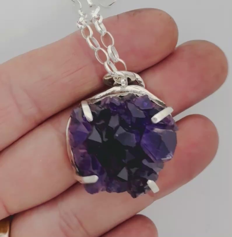 Amethyst Crystal Cluster Necklace