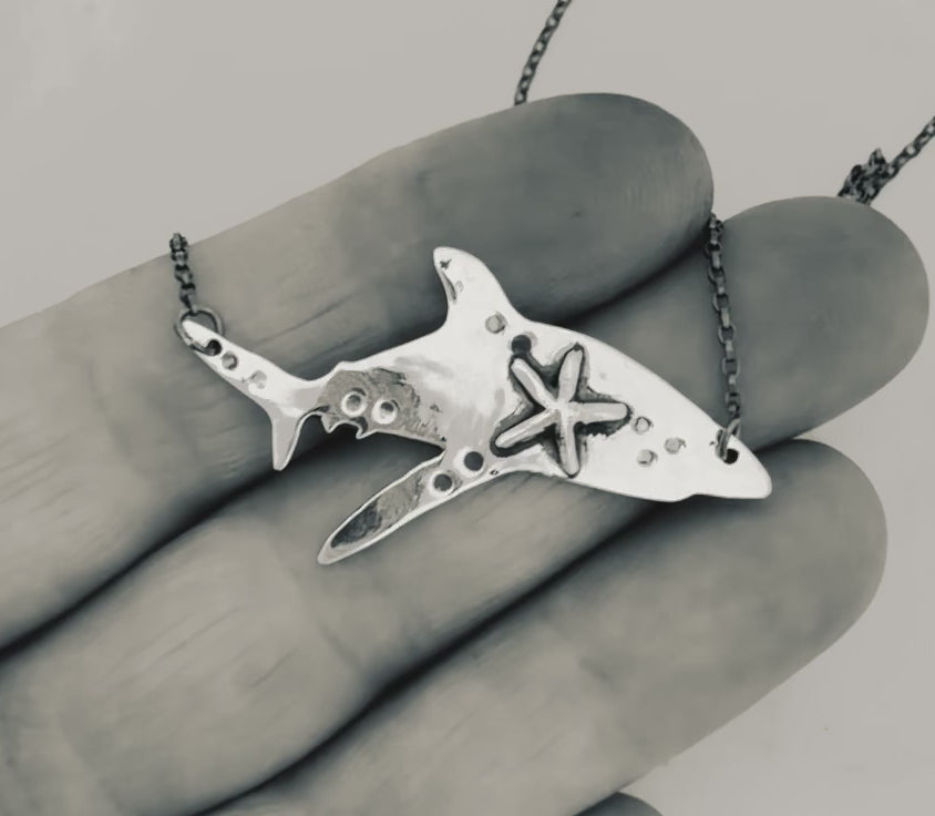 Starfish Swimming Shark Necklace