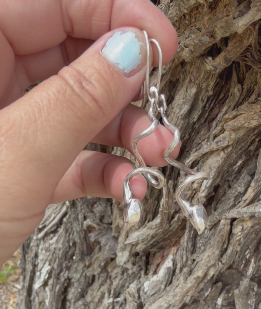 Sculptural Gloopy Goth Heart Earrings