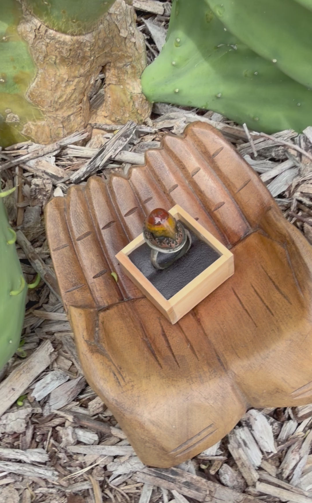 Fire Bezel Agate Ring