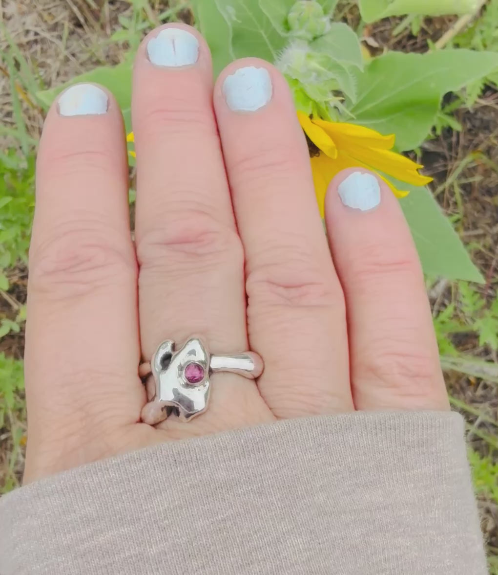 Sculptural Splat Sterling Silver Ring