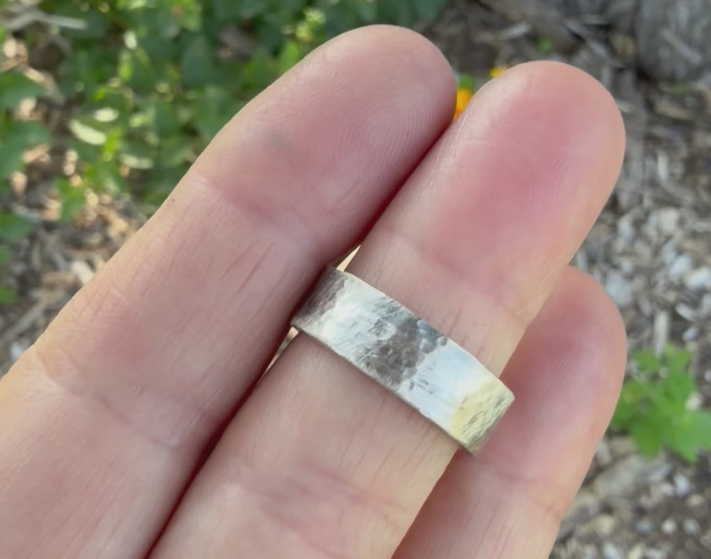 Hammered Sterling Silver Band Ring