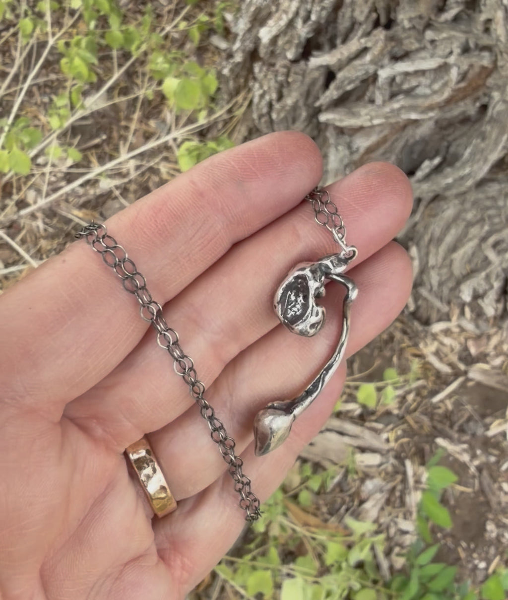 Sculptural Gloopy Goth Heart Necklace