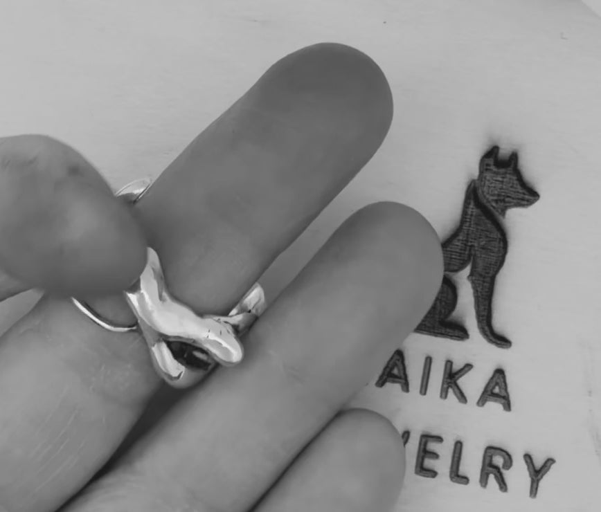 Sculptural Wide Sterling Silver Ring