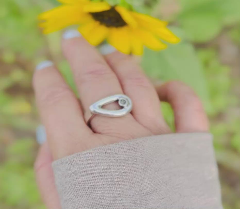 Peridot Teardrop Ring