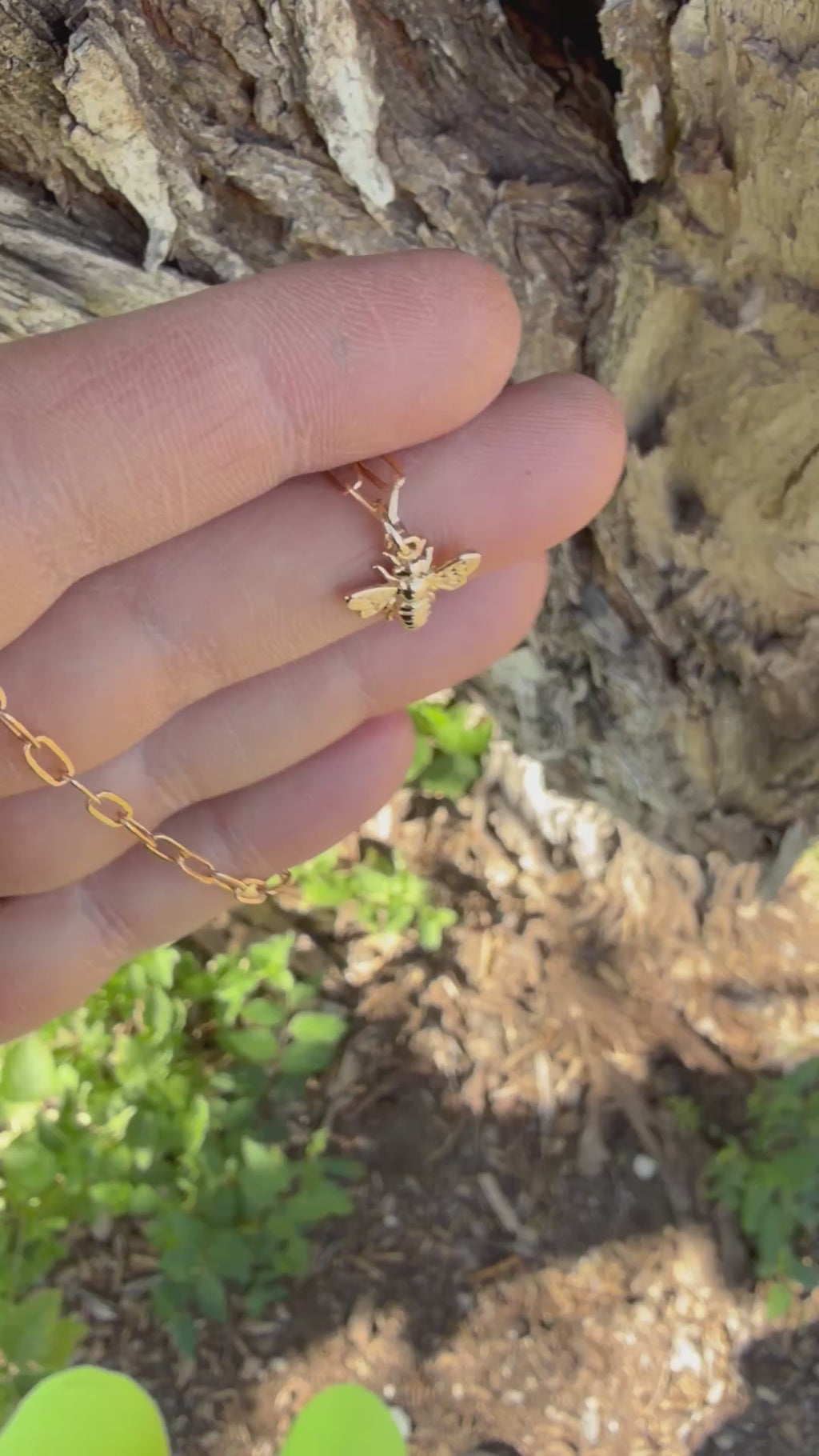 Bronze Dainty Bee Necklace