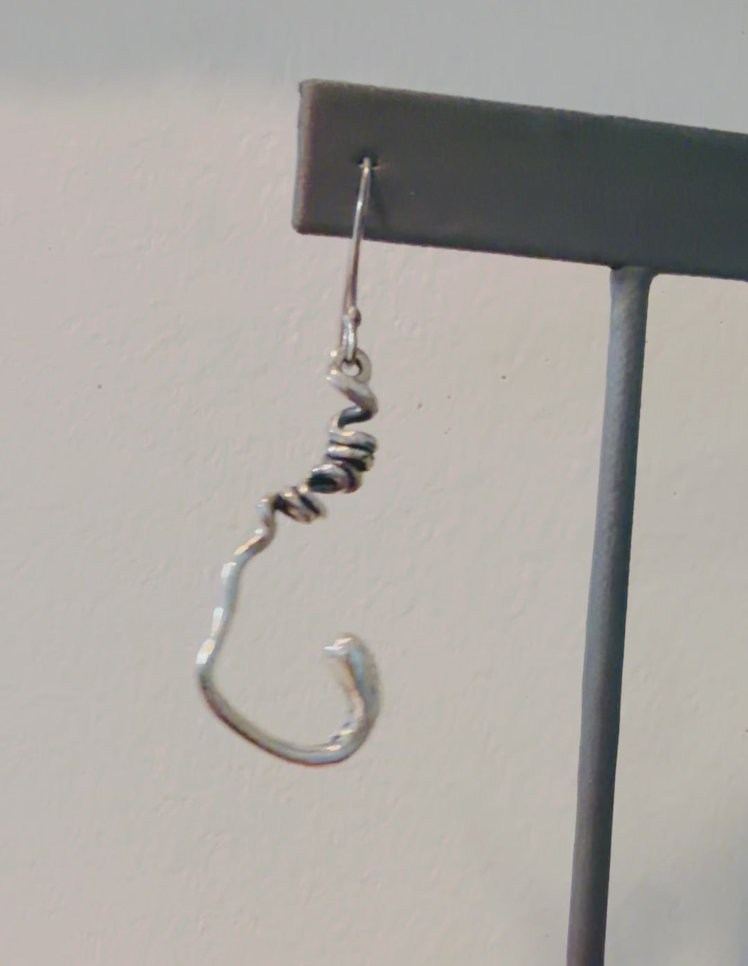Sculptural Squiggle Sterling Silver Earrings