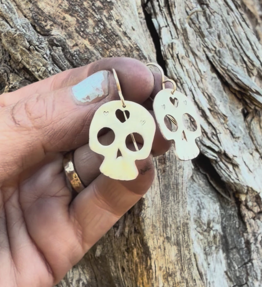 Golden Skull Earrings