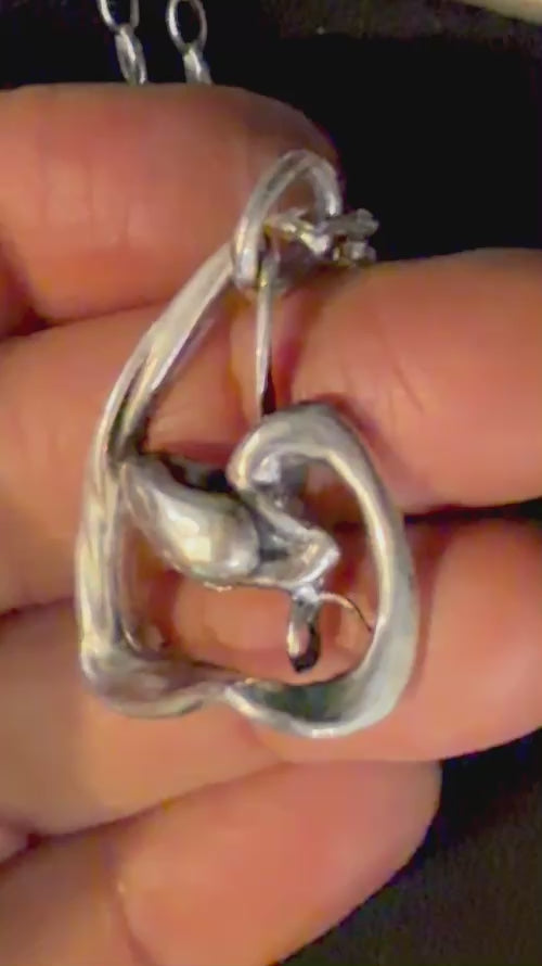 Sculptural Sterling Silver Triangle Pendant