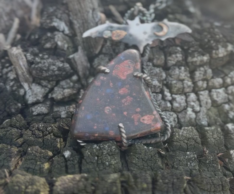 Llanite Bat Freeform Necklace