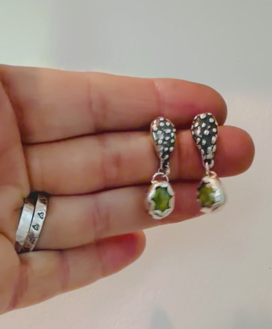 Prickly Pear Rose-Cut Vesuvianite Earrings