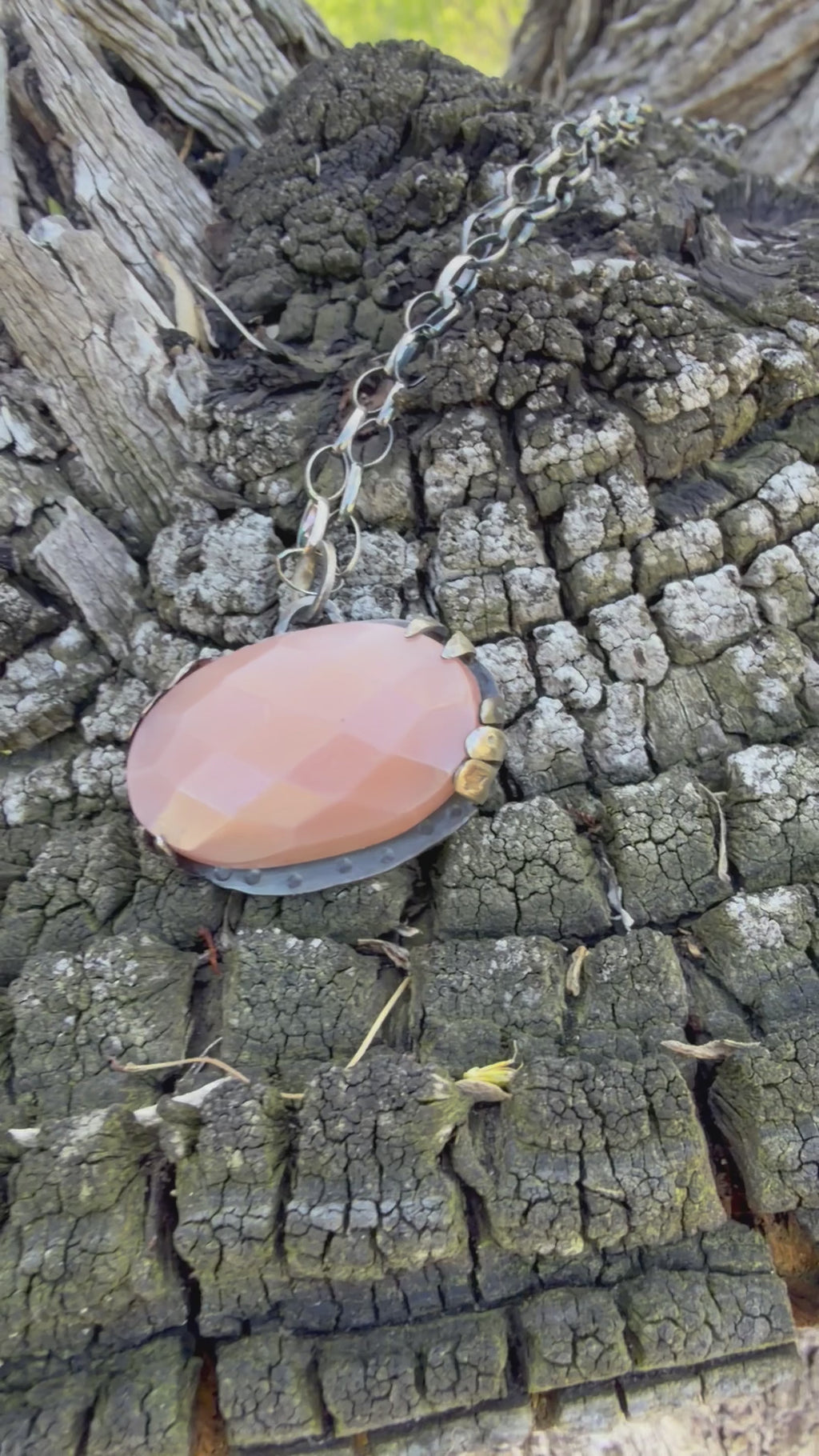 Moonstone Night Sky Oval Pendant
