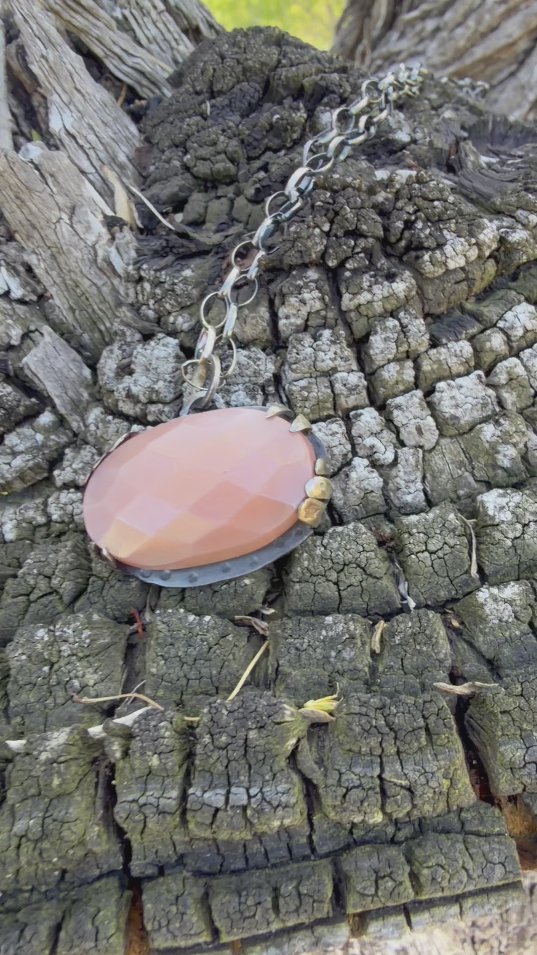 Moonstone Night Sky Oval Pendant